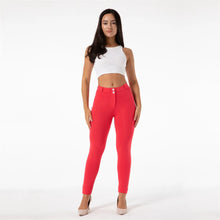 Load image into Gallery viewer, Melody Red Skinny Cotton Leggings Cotton with Mid Waist Tights
