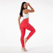 Load image into Gallery viewer, Melody Red Skinny Cotton Leggings Cotton with Mid Waist Tights
