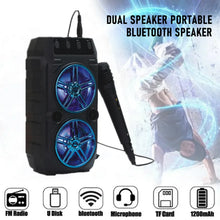 Load image into Gallery viewer, Wireless Outdoor Waterproof Bluetooth Speaker for Home Theater, Mp3, and Karaoke Microphone
