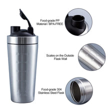 Load image into Gallery viewer, Stainless Steel Protein Shaker Cup with Mixer
