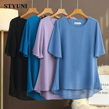 Load image into Gallery viewer, Women&#39;s Flare Sleeve Blouse with O-Neck in 10 Solid Colors
