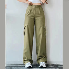 Load image into Gallery viewer, Casual Straight Baggy Trousers with Waist Pocket and Wide Legs
