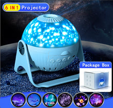 Load image into Gallery viewer, LED Star Projector Night Light with 6 in 1 Planetarium Starry Skies
