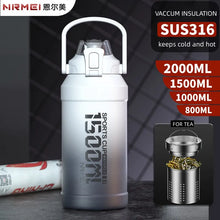 Load image into Gallery viewer, Insulated Stainless Steel Water Bottle with Straw, and Handle for the Gym
