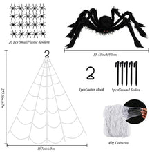 Load image into Gallery viewer, Huge Black Scary Spider Web for Halloween Decoration Props
