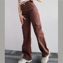 Load image into Gallery viewer, Casual Straight Baggy Trousers with Waist Pocket and Wide Legs
