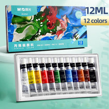 Load image into Gallery viewer, M&amp;G Acrylic paint set for Drawing on Fabric, and Glass, with Oil, water color
