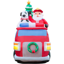 Load image into Gallery viewer, 6.5 ft Christmas Inflatable Fire Truck with Santa Yard Decoration
