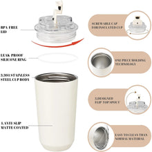 Load image into Gallery viewer, Milky White Insulated Coffee Cup and Travel Mug with Lid
