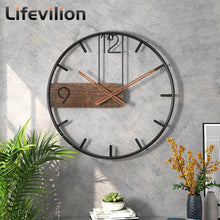 Load image into Gallery viewer, Large Nordic 3D Iron Wall Clock with Metal Round Frame for Home Living Room
