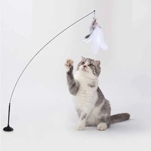 Load image into Gallery viewer, Funny Colorful Toy with Fluffy Feather With Bells on a Interactive Cat Wand
