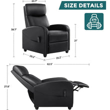 Load image into Gallery viewer, Adjustable Living Room Massage Chair with Recliner and PU Leather Padded Seat
