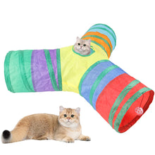 Load image into Gallery viewer, Foldable Y-Shape Cat Tunnel for Interactive Play
