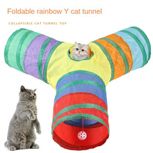 Load image into Gallery viewer, Foldable Y-Shape Cat Tunnel for Interactive Play
