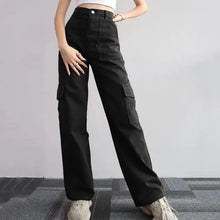 Load image into Gallery viewer, Casual Straight Baggy Trousers with Waist Pocket and Wide Legs
