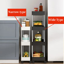 Load image into Gallery viewer, 3/4 Tier Rolling Utility Cart with Movable Storage Shelf for Kitchen
