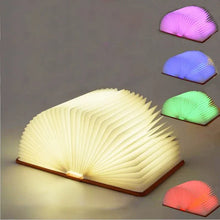 Load image into Gallery viewer, Creative 3D Folding LED Night Light with RGB Color and USB Recharge Wooden Book
