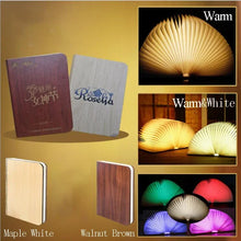 Load image into Gallery viewer, Creative 3D Folding LED Night Light with RGB Color and USB Recharge Wooden Book
