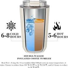 Load image into Gallery viewer, Milky White Insulated Coffee Cup and Travel Mug with Lid
