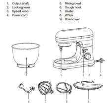 Load image into Gallery viewer, 4.5 L Black Stainless-Steel Stand Mixer
