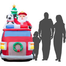 Load image into Gallery viewer, 6.5 ft Christmas Inflatable Fire Truck with Santa Yard Decoration
