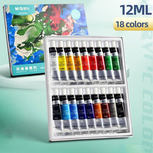 Load image into Gallery viewer, M&amp;G Acrylic paint set for Drawing on Fabric, and Glass, with Oil, water color
