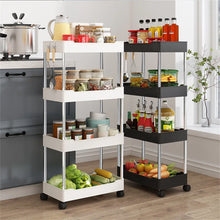 Load image into Gallery viewer, 3/4 Tier Rolling Utility Cart with Movable Storage Shelf for Kitchen
