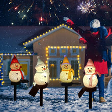 Load image into Gallery viewer, Powered Waterproof Solar Snowman Lamp with Lights Lawn Decor
