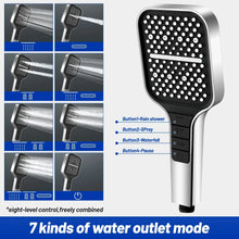 Load image into Gallery viewer, High Pressure Shower Head with 7 Modes and One Key Stop Button for Bathroom
