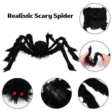 Load image into Gallery viewer, Huge Black Scary Spider Web for Halloween Decoration Props
