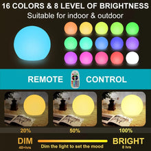 Load image into Gallery viewer, Rechargeable RGB LED Glowing Changing Light Balls for Kids, and Garden Party with Remote
