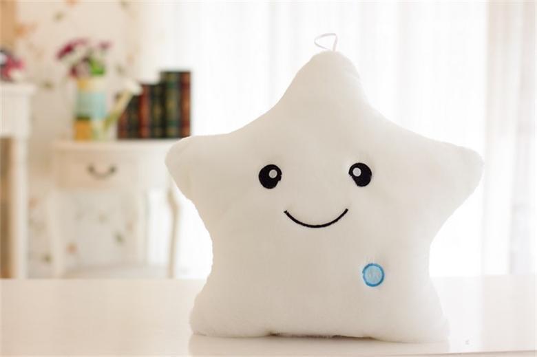 Creative Luminous Plush Star Pillow, Soft Colorful Stuffed Cushion