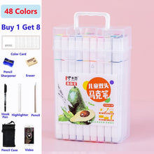 Load image into Gallery viewer, Color Marker Set for Art Painting with Double Head Brush Pens Drawing Professional Stationery
