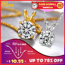 Load image into Gallery viewer, 1CT Moissanite Necklace For Woman Pendant 925 Silver Necklace For Women&#39;s Fine Jewelry
