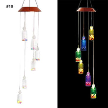 Load image into Gallery viewer, 14 kinds of Solar Wind Chime Light Outdoor LED Color Change Spiral Pendant Lantern Garden Fairy Night - dorseyhomemarket
