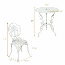 Load image into Gallery viewer, 3PCS Patio Table Chairs Furniture Bistro Set Cast Aluminum Outdoor
