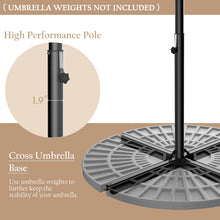 Load image into Gallery viewer, Costway Hanging Solar LED Umbrella Patio Sun Shade Offset Market W/Base OP70754
