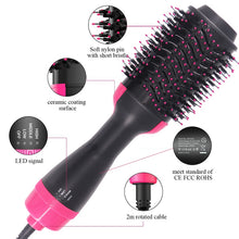 Load image into Gallery viewer, 1000W Hair Dryer with Hot Air Brush for Styling and Volume, Straightener, Curler, Comb and Electric Roller Ion Brush
