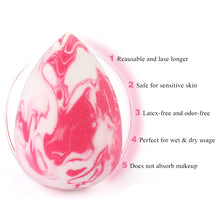 Load image into Gallery viewer, Makeup Sponge with Marbling Water-drop Shape for Foundation, Concealer, and Mix Powder Cosmetic Puff Blender
