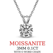 Load image into Gallery viewer, 1CT Moissanite Necklace For Woman Pendant 925 Silver Necklace For Women&#39;s Fine Jewelry
