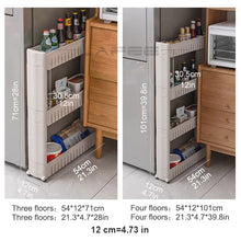 Load image into Gallery viewer, Mobile Storage Shelf Interspace Gap Shelf Kitchen Fridge Side Seam Finishing Rack
