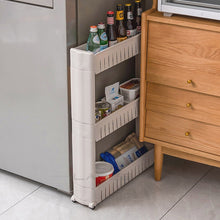 Load image into Gallery viewer, Mobile Storage Shelf Interspace Gap Shelf Kitchen Fridge Side Seam Finishing Rack
