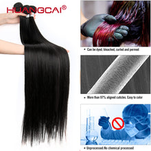 Load image into Gallery viewer, Long Straight Bundles With Closure Human Hair Brazilian Hair Weave Straight Extension
