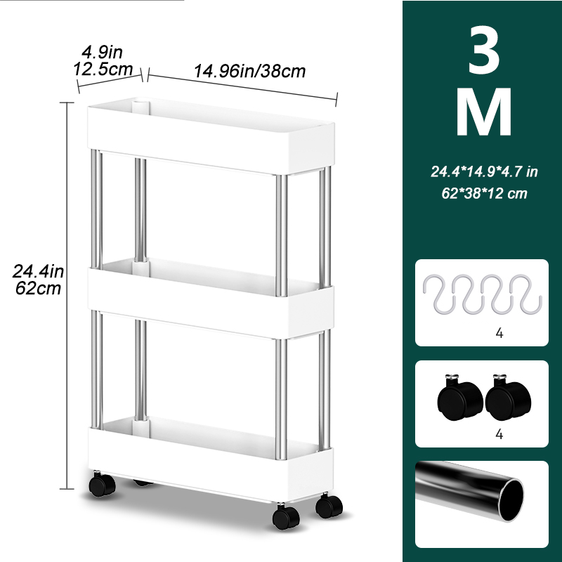 Mobile Storage Shelf Interspace Gap Shelf Kitchen Fridge Side Seam Finishing Rack