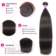 Load image into Gallery viewer, UNICE Peruvian Straight Hair Bundles Natural Color 100% Human Extensions
