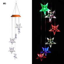 Load image into Gallery viewer, 14 kinds of Solar Wind Chime Light Outdoor LED Color Change Spiral Pendant Lantern Garden Fairy Night
