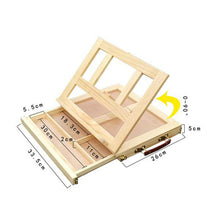 Load image into Gallery viewer, Integrated Wooden Oil Paint Box Portable Art Drawing Desk Easel With 4 Adjustable Gears
