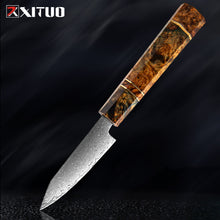 Load image into Gallery viewer, Nakiri 67 Layers Japanese Damascus Steel Chef Knife 8 Inch Solidified Wood HD
