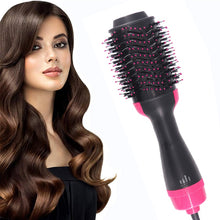 Load image into Gallery viewer, 1000W Hair Dryer with Hot Air Brush for Styling and Volume, Straightener, Curler, Comb and Electric Roller Ion Brush
