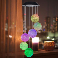 Load image into Gallery viewer, 14 kinds of Solar Wind Chime Light Outdoor LED Color Change Spiral Pendant Lantern Garden Fairy Night
